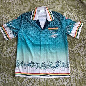 Casablanca A Tournade De Rose Cuban Collar Shirt In Multicolour